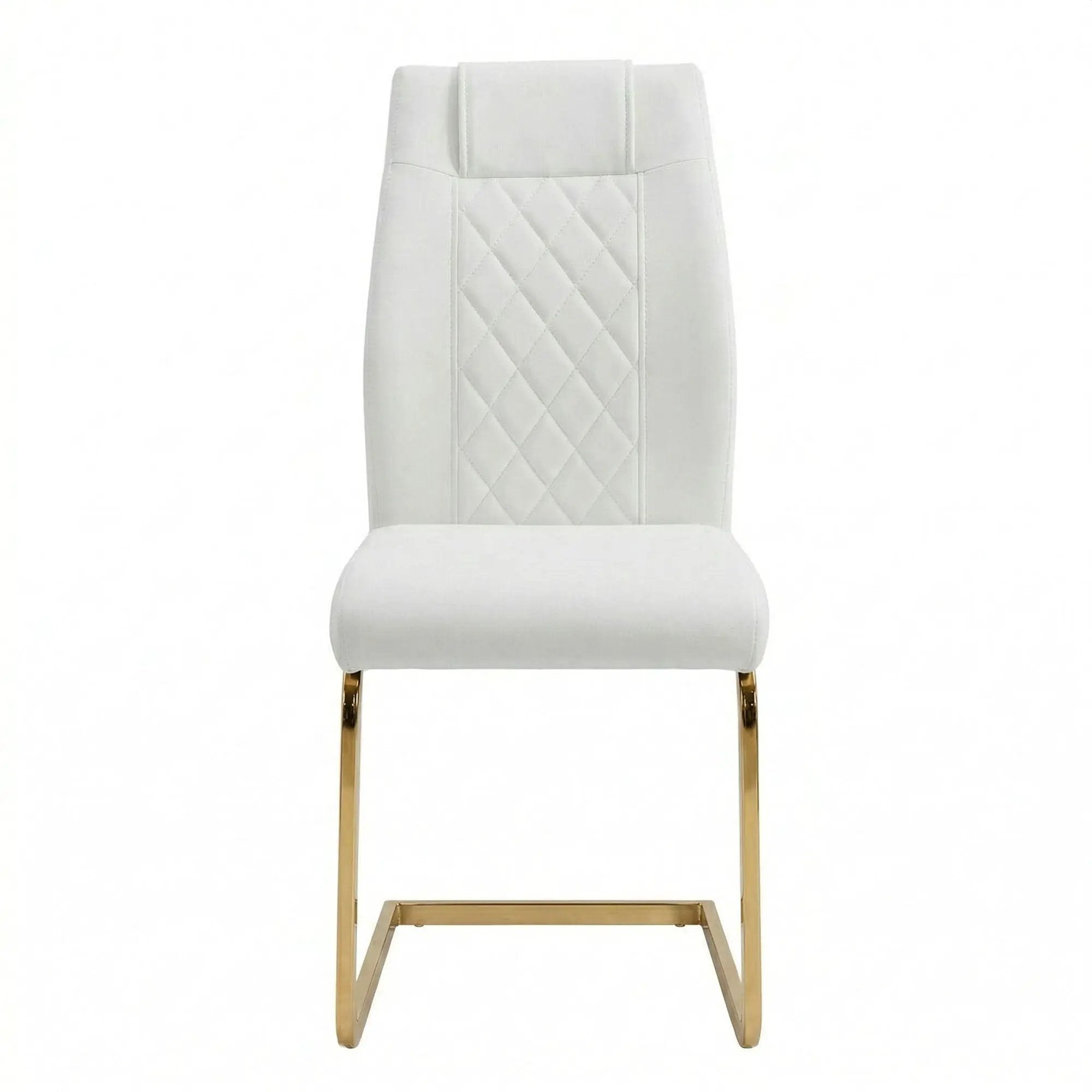 High Back Dining Chairs For Dining & Kitchen Room (Set of 4) - Golden / White by HouseOfZazla