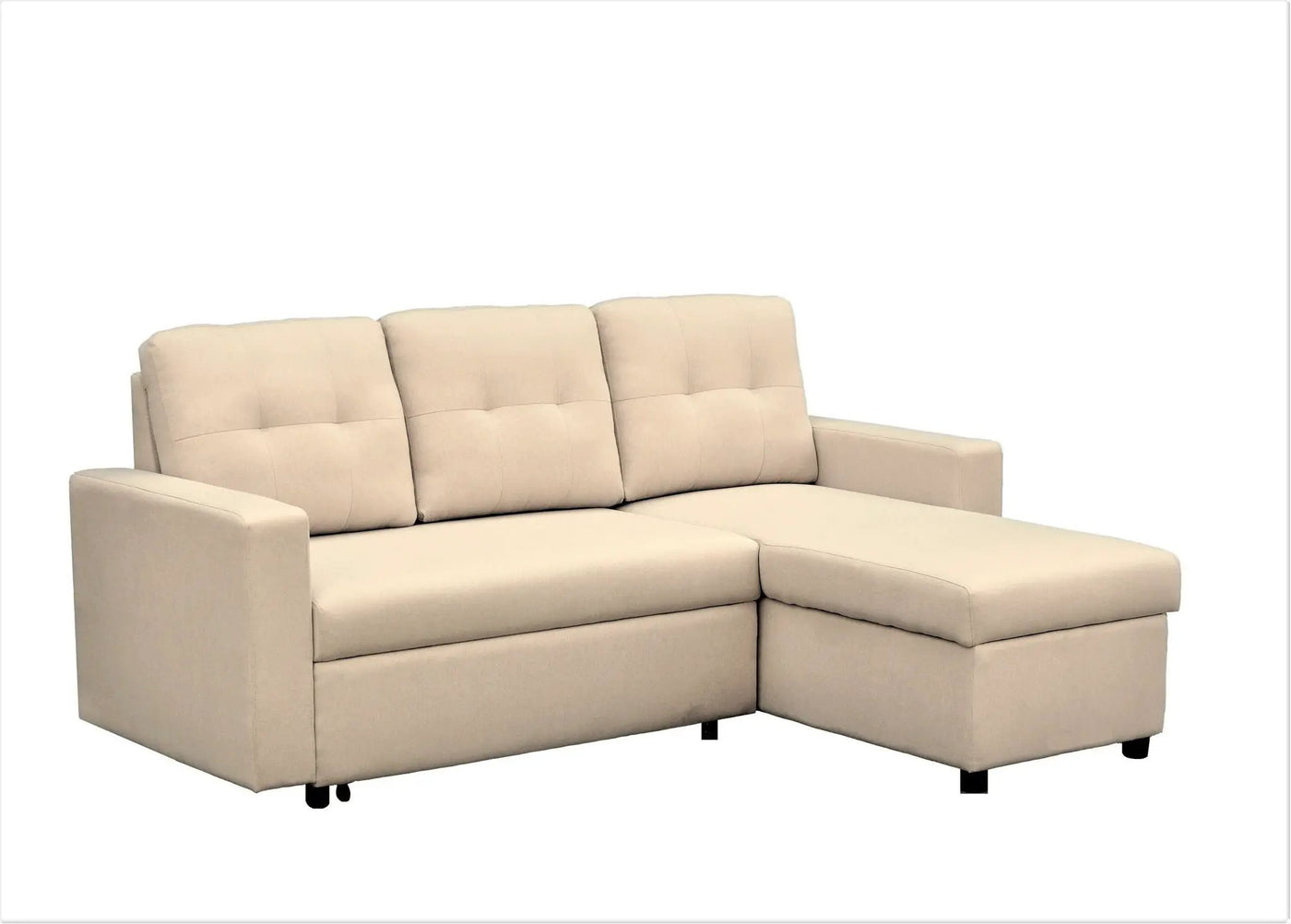 Convertible L Shaped Sectional Sleeper Sofa Bed, Saving Pull Out Couch by Unique Piece Furniture