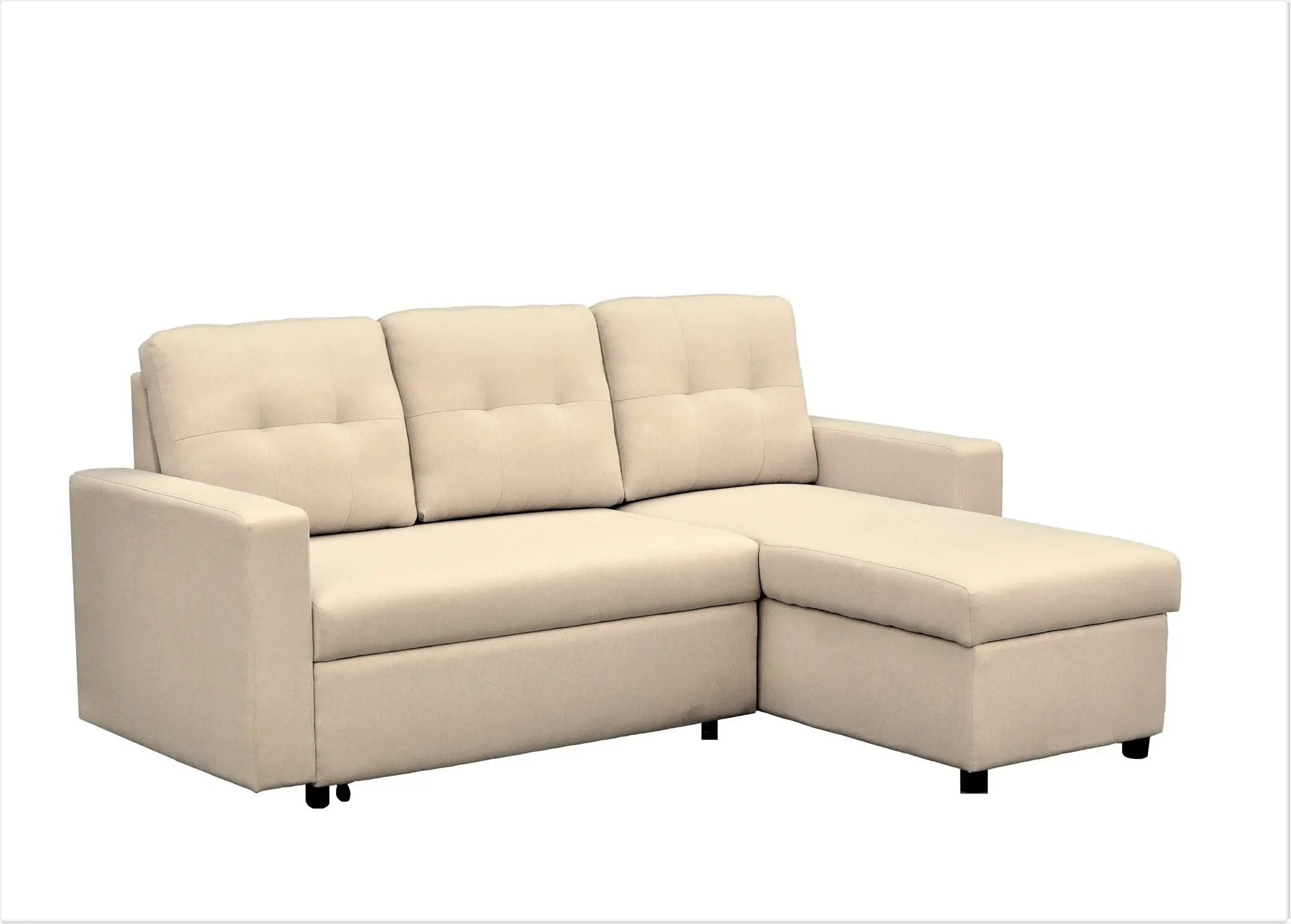 Convertible L Shaped Sectional Sleeper Sofa Bed, Saving Pull Out Couch by Unique Piece Furniture