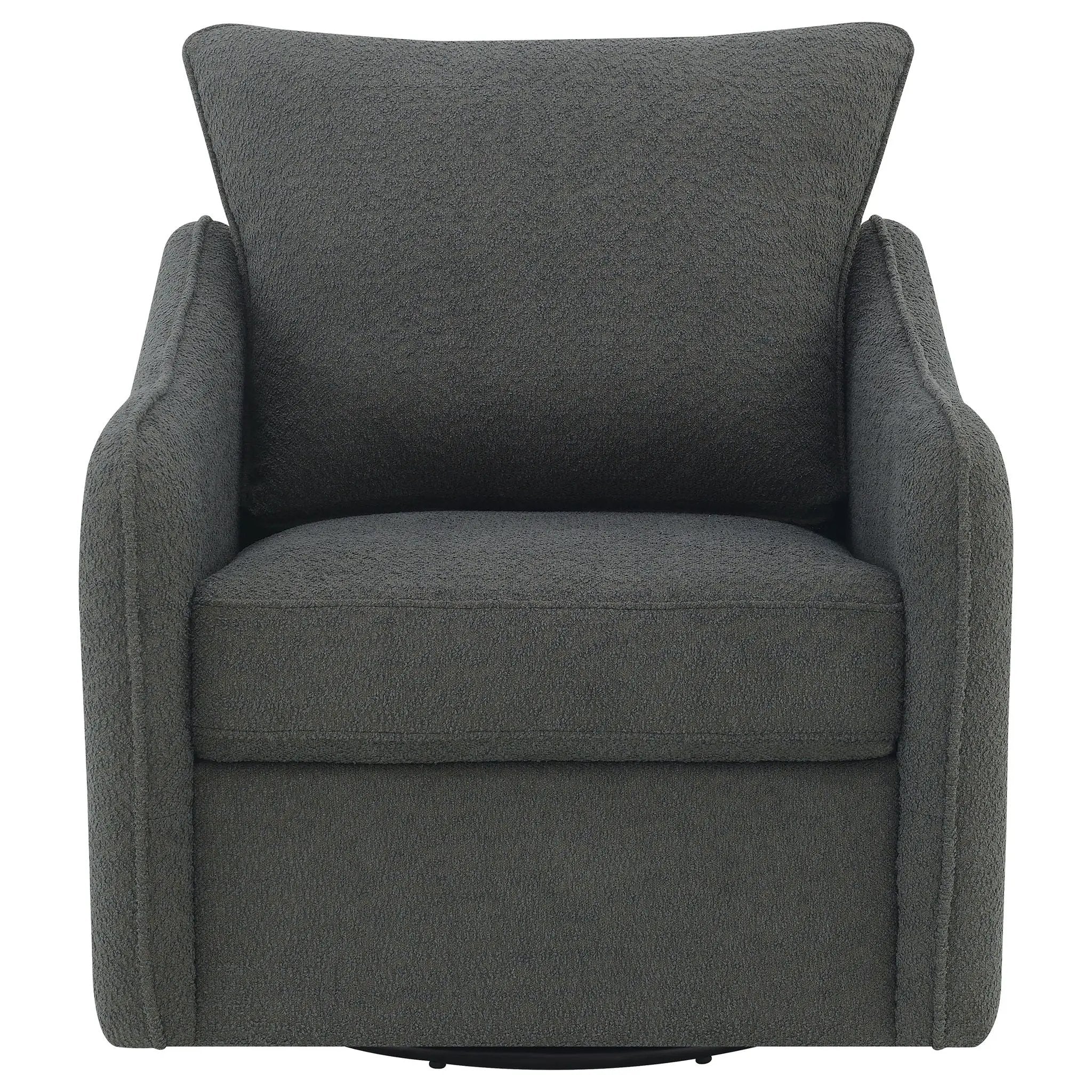 Madia Upholstered Sloped Arm Swivel Glider Chair Charcoal by Unique Piece Furniture