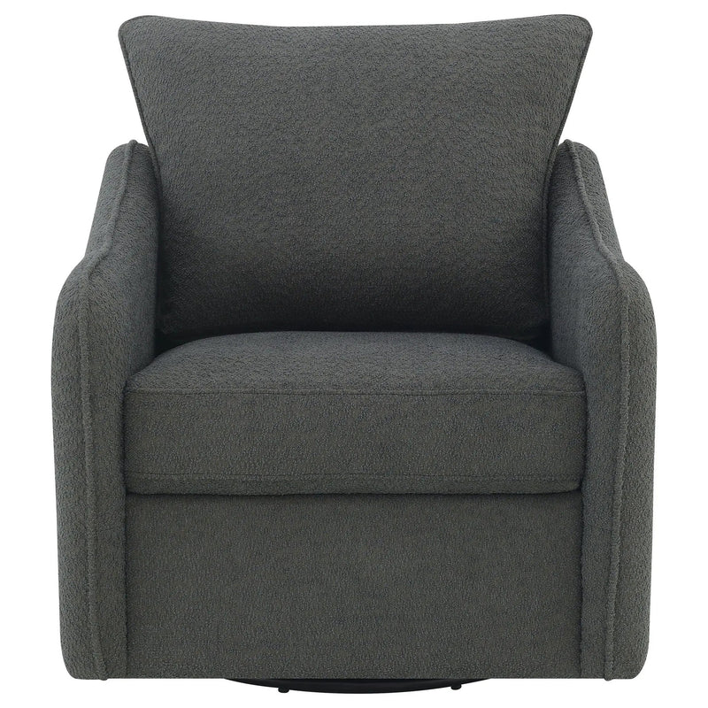 Madia Upholstered Sloped Arm Swivel Glider Chair Charcoal by Unique Piece Furniture