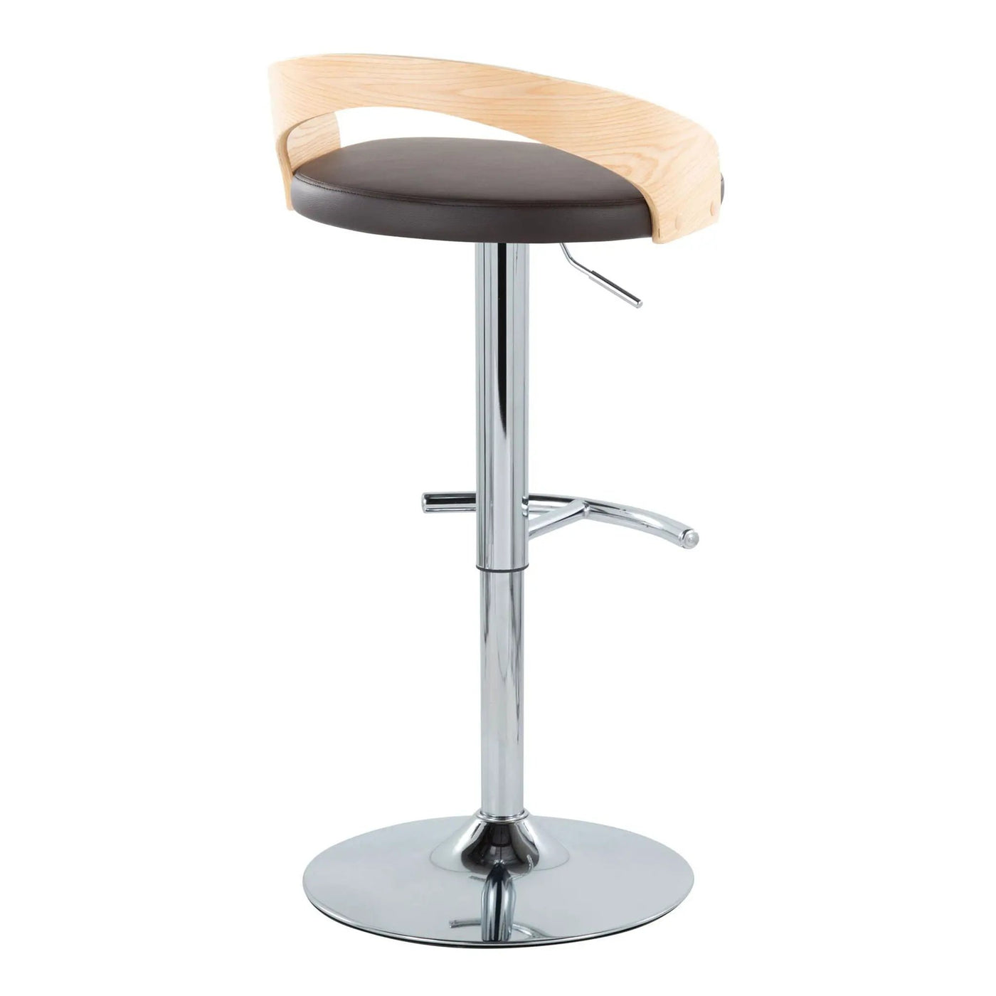 Grotto - Contemporary Adjustable Barstool, Swivel With Rounded T Footrest (Set of 2) by HouseOfZazla