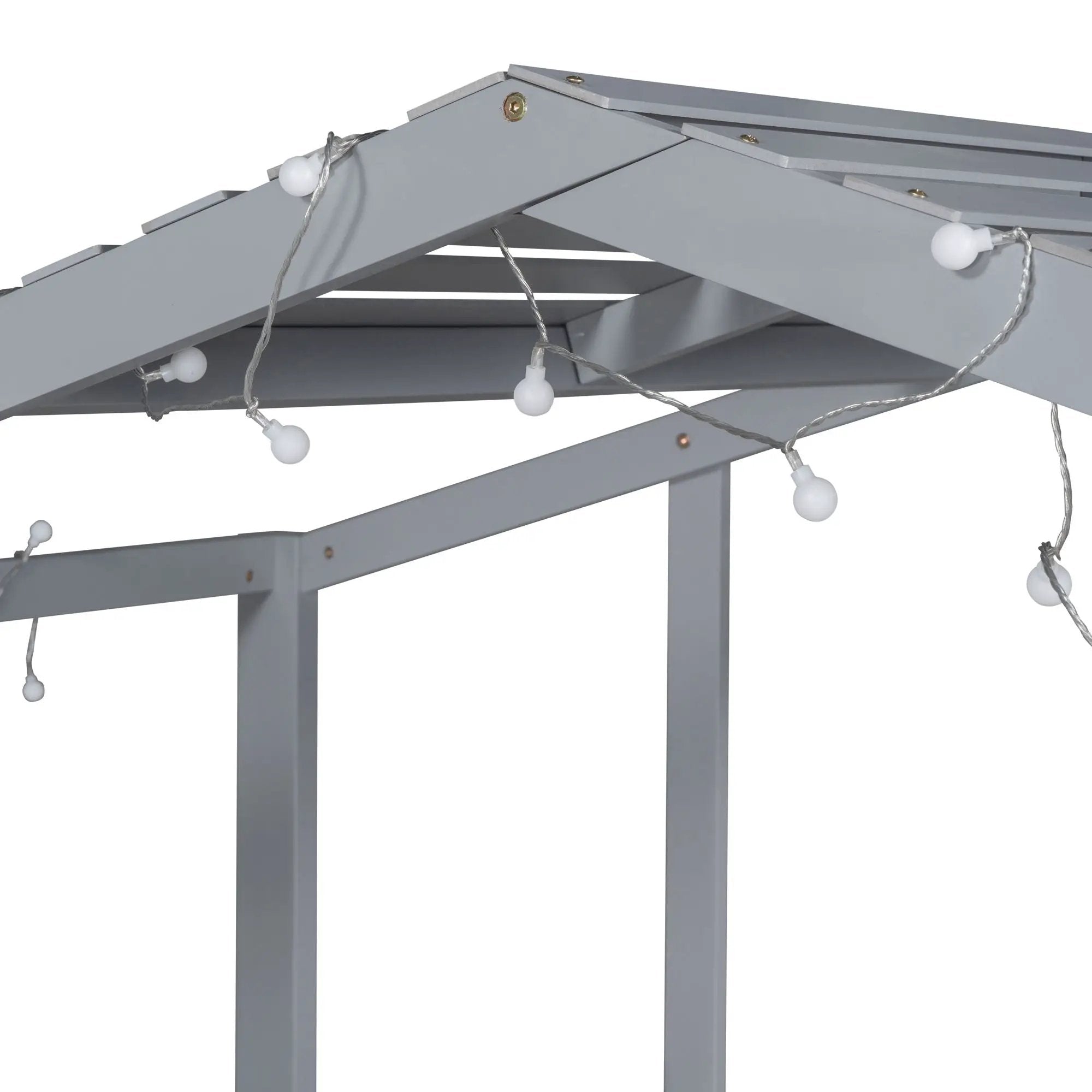 Loft House Bed With Ladder And Slide, With board And Light Strip On The Roof by HouseOfZazla