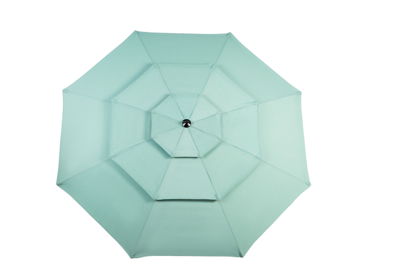 Aluminium 10ft 3 Tier Auto-Tilt Outdoor Patio Umbrella - Light Green by HouseOfZazla