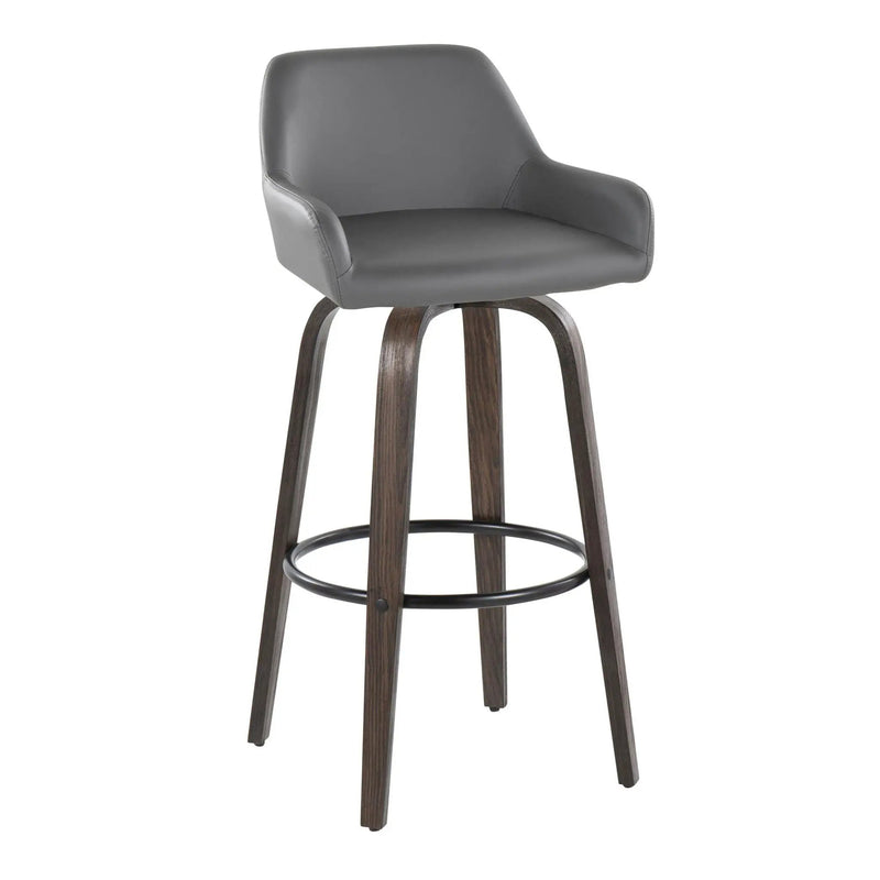Daniella - Contemporary Fixed Height, Barstool With Swivel With Round Footrest (Set of 2) by Unique Piece Furniture