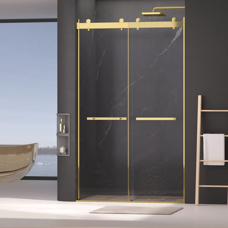 Dual Sliding Frameless Shower Door 44-48 in W x 75 in H by HouseOfZazla