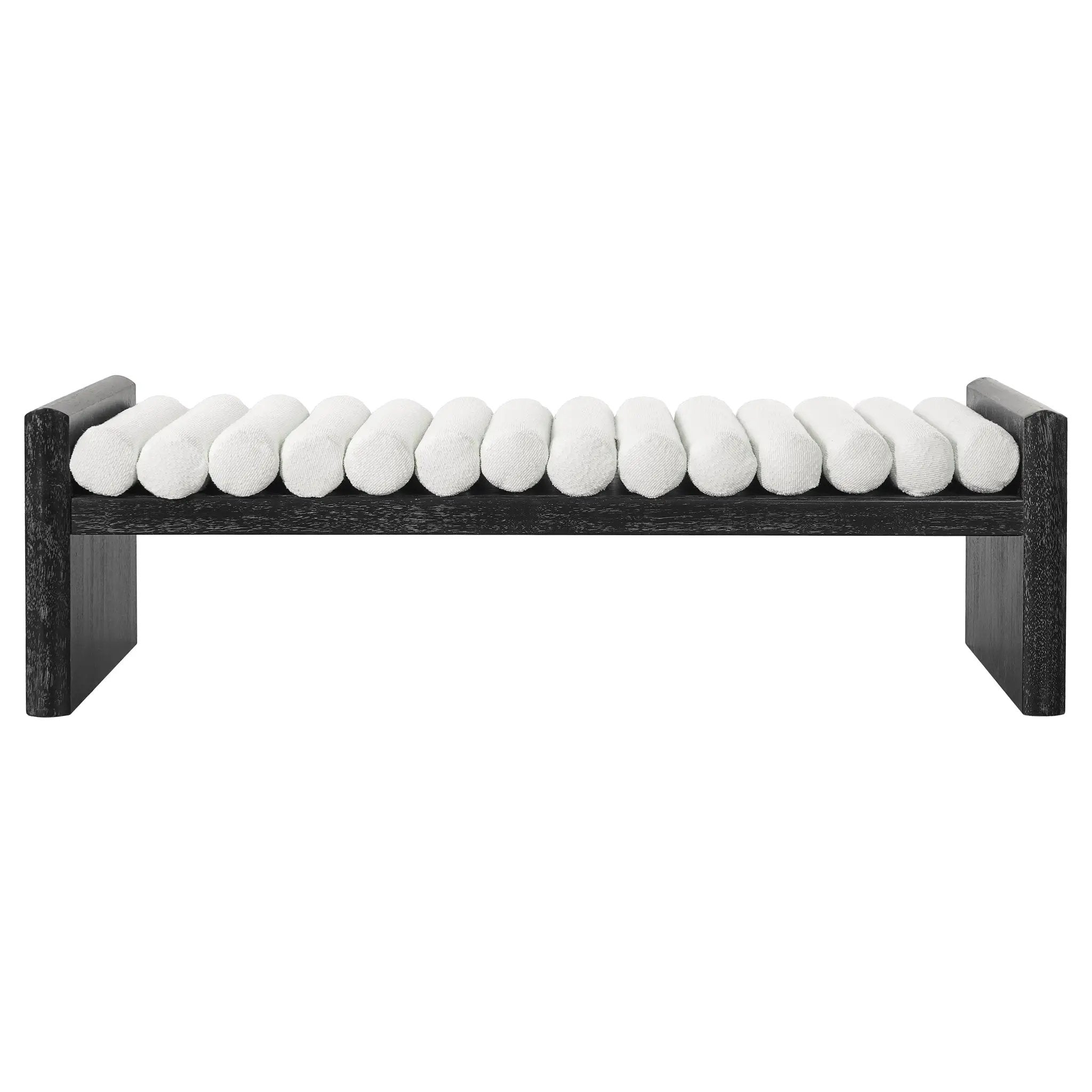 62.8" Modern Chenille Upholstered Bench by HouseOfZazla