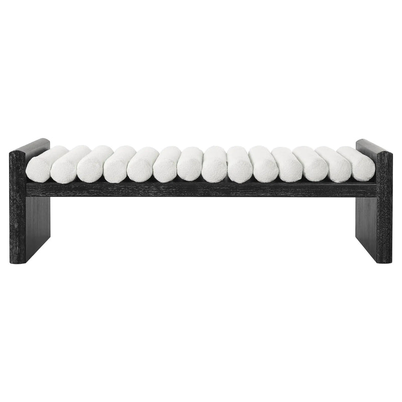 62.8" Modern Chenille Upholstered Bench by HouseOfZazla