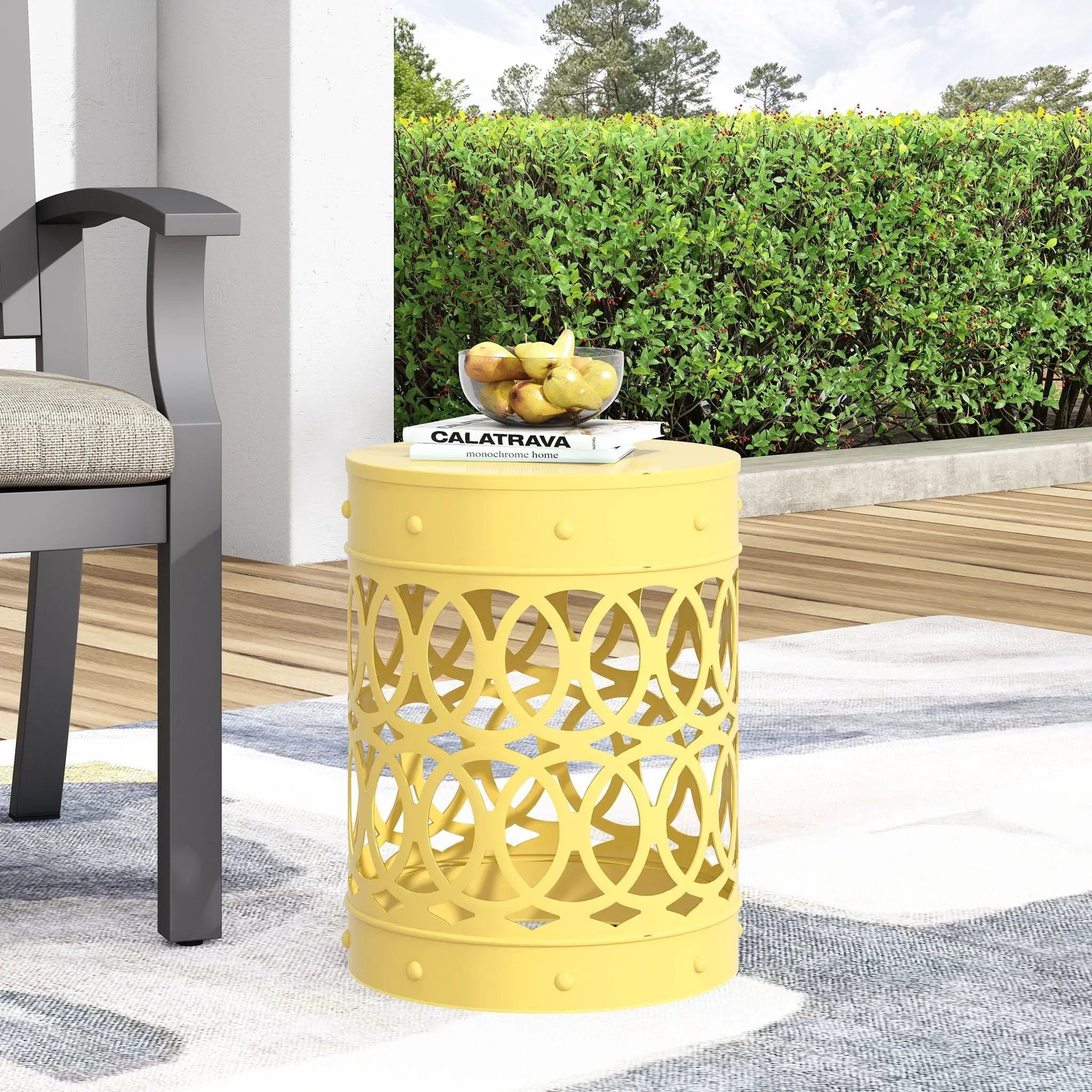 Outdoor Metal Large End Table, Modern Design by HouseOfZazla