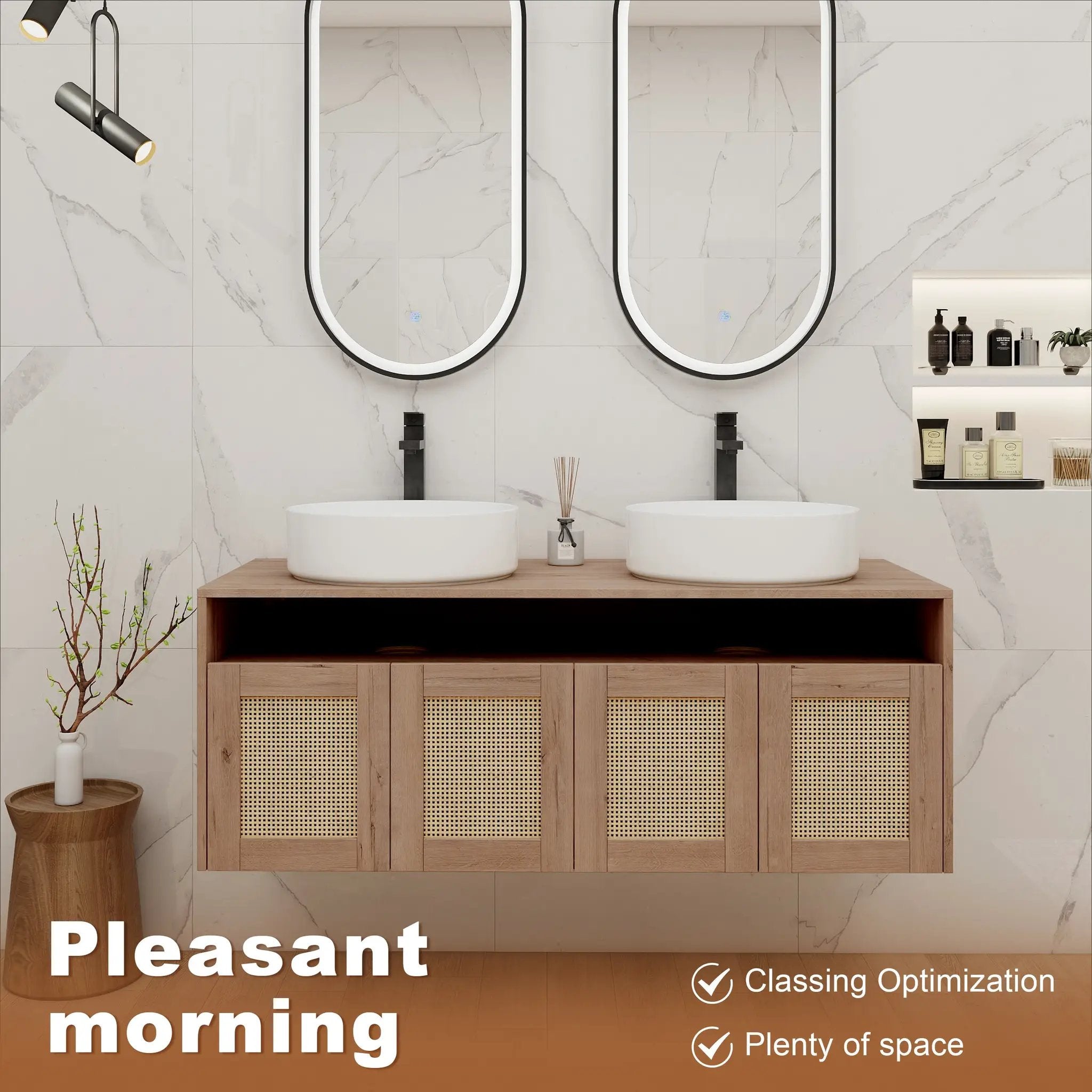 48" Bathroom Vanity with Ceramic Art Sinks by HouseOfZazla