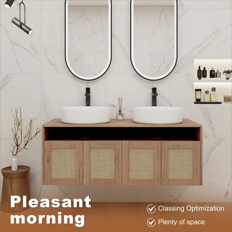 48" Bathroom Vanity with Ceramic Art Sinks by HouseOfZazla