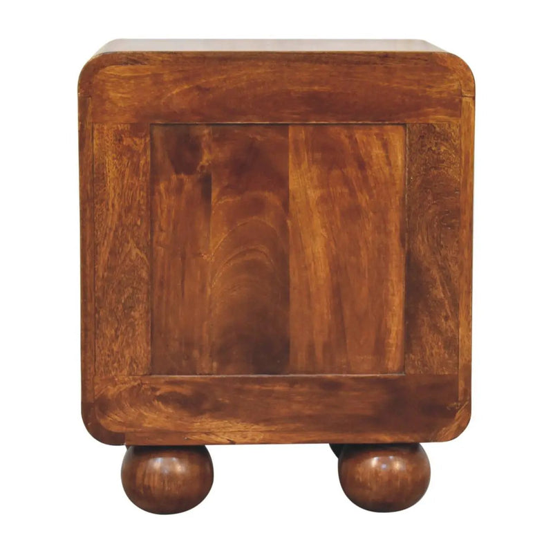 Open Woven Bedside Table, 1 Drawer - Chestnut by HouseOfZazla