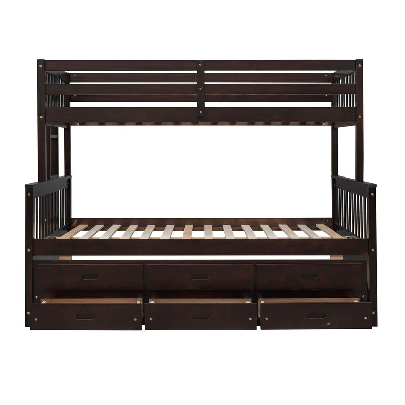 Bunk Bed With Twin Size Trundle And Drawers by Unique Piece Furniture