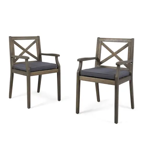 Perla Patio Dining Chair Set - 2 Pieces with Cushions by HouseOfZazla