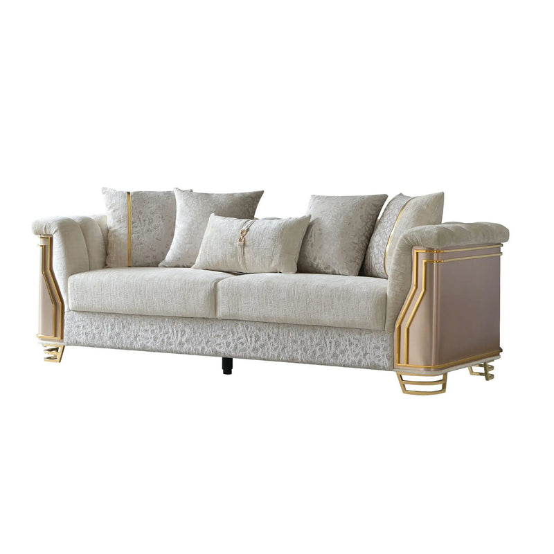 Chateau - Sofa - Cream / Brown by HouseOfZazla