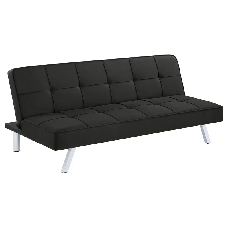 Joel Upholstered Tufted Convertible Sofa Bed Black by Unique Piece Furniture