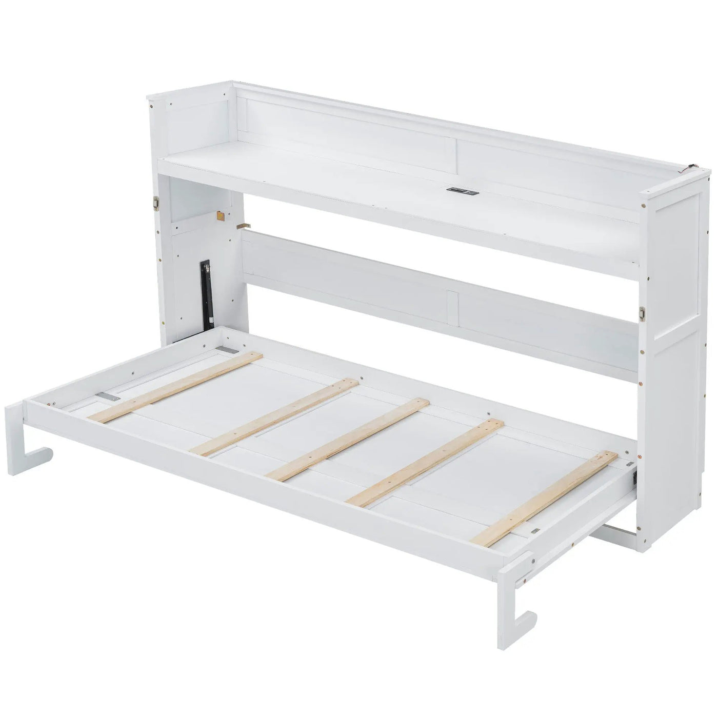 Murphy Bed With Desk, LED Light And USB Charging Station by HouseOfZazla