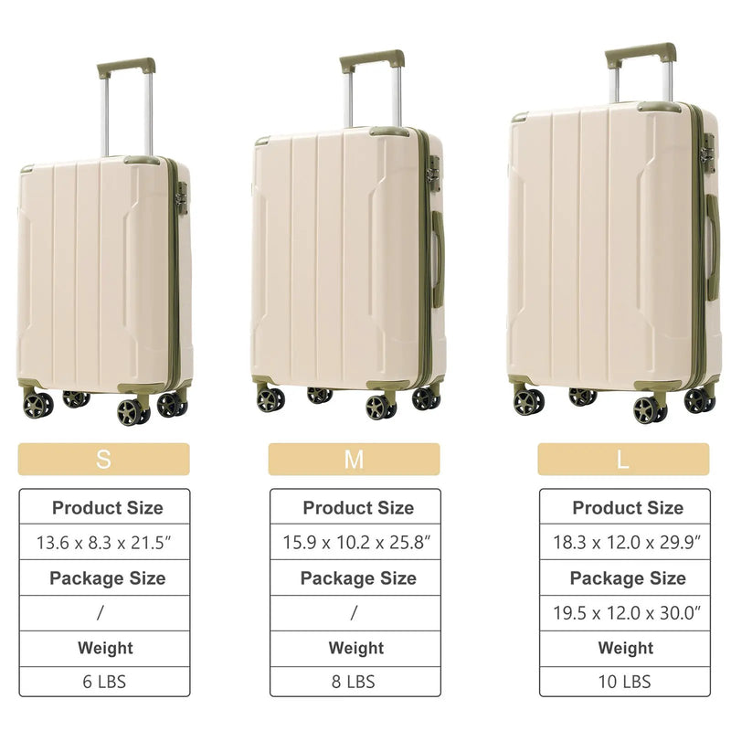 GigaTech 3-Piece Expandable Hard Shell Luggage Set with TSA Lock by HouseOfZazla