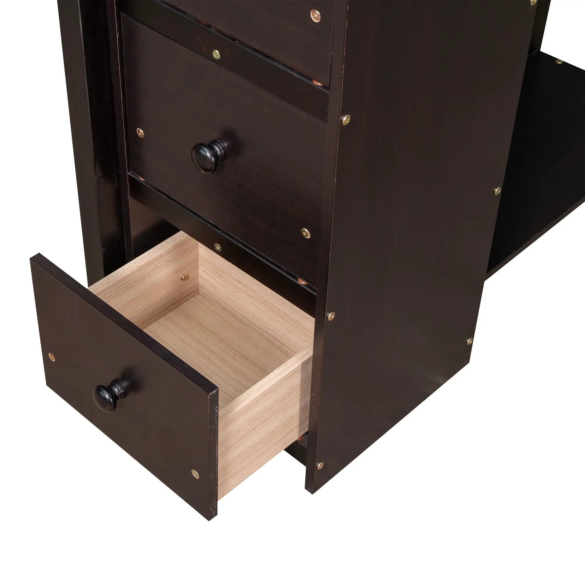 Loft Bed With Storage Drawers, Desk And Stairs With Shelves by HouseOfZazla