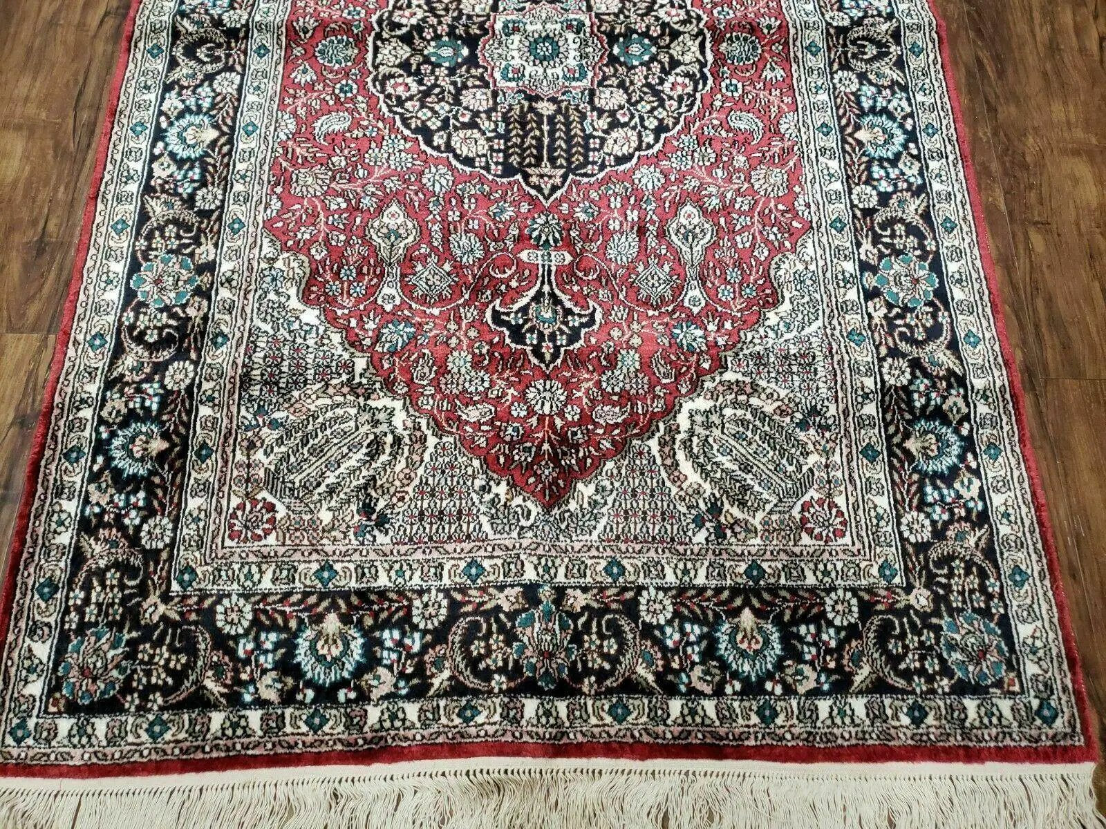 3' X 5' Vintage Fine Handmade India Oriental Kashmir Silk Rug 400 KPSI Wow by Jewel Rugs