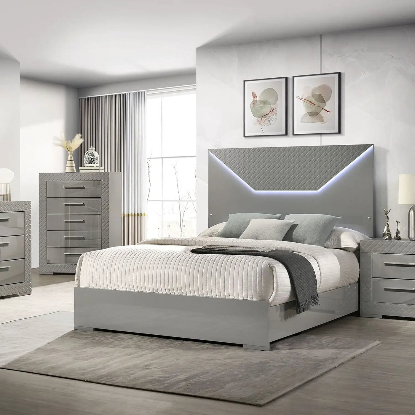 Pierce - Panel Bed LED Headboard by HouseOfZazla