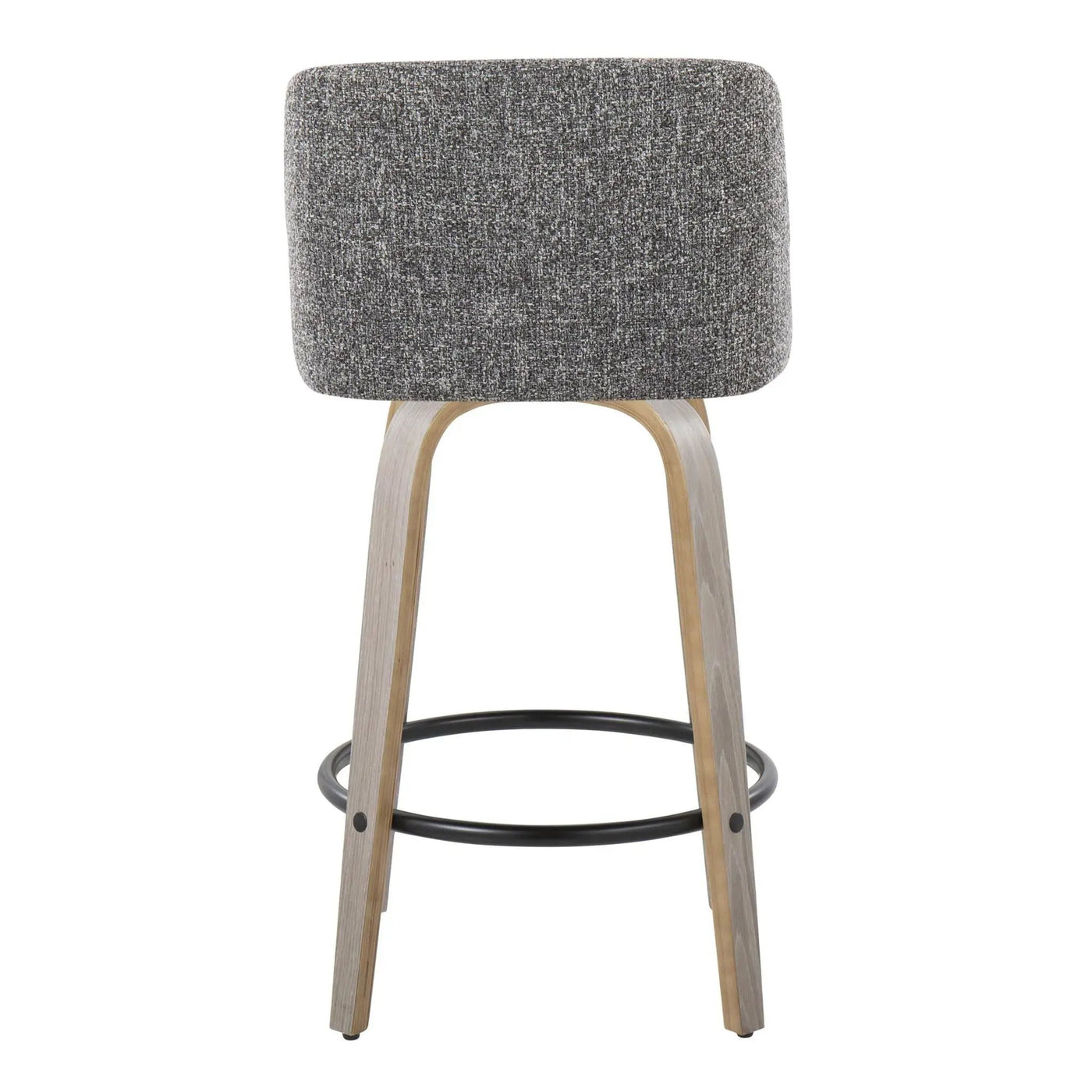 Toriano - Contemporary Fixed Height Counter Stool With Swivel & Round Footrest (Set of 2) by HouseOfZazla