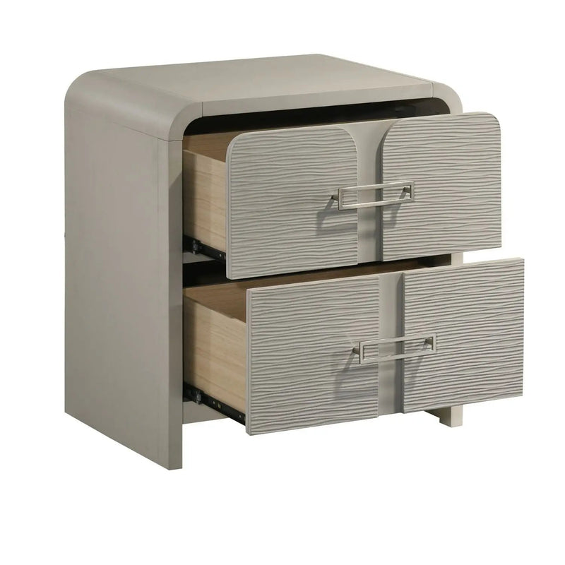 Aria - 2 Drawer Nightstand - Beige by HouseOfZazla