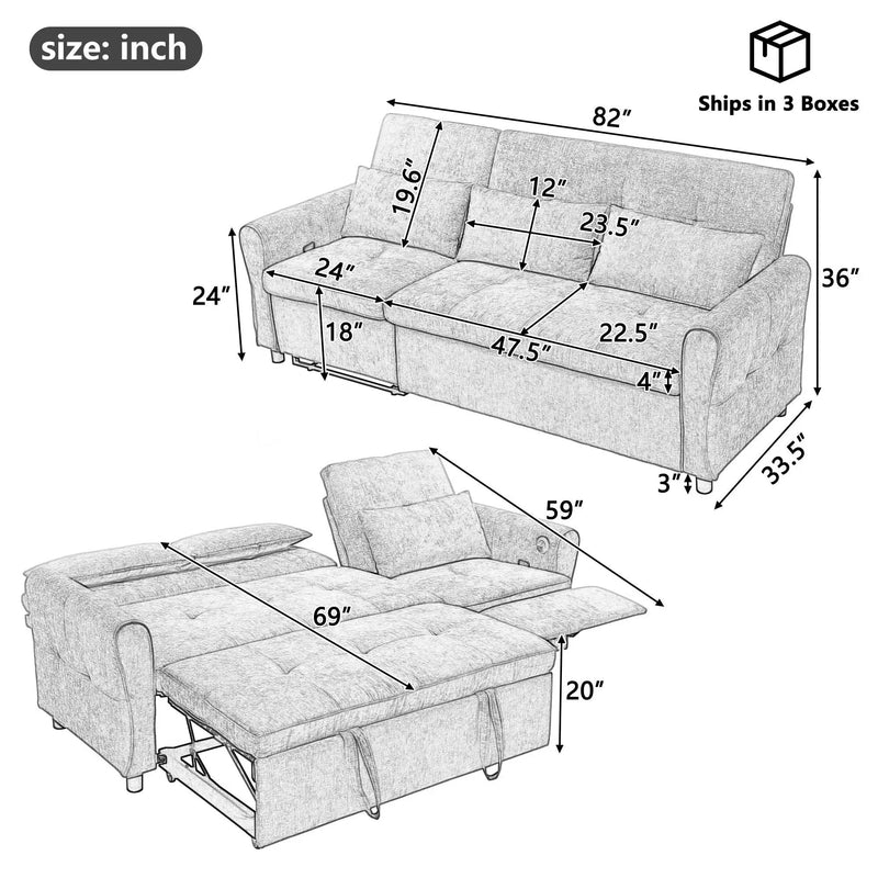 3 Seater Sofa Bed And Reversible Recliner by HouseOfZazla
