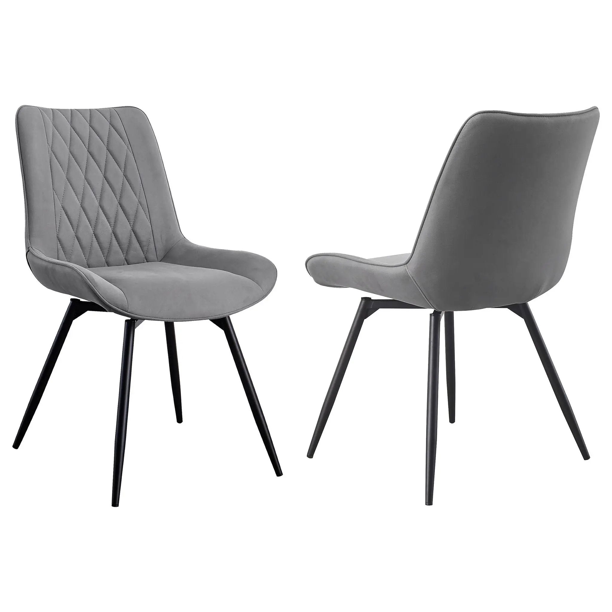 Diggs Upholstered Swivel Dining Side Chair Grey (Set of 2) by Unique Piece Furniture