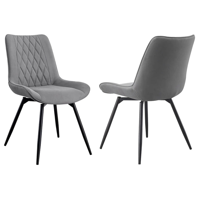 Diggs Upholstered Swivel Dining Side Chair Grey (Set of 2) by Unique Piece Furniture