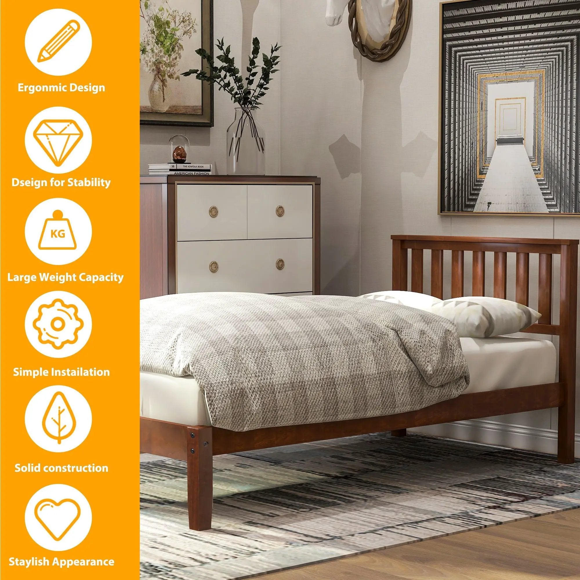 Platform Bed With Headboard, Footboard, Slat Support by Unique Piece Furniture