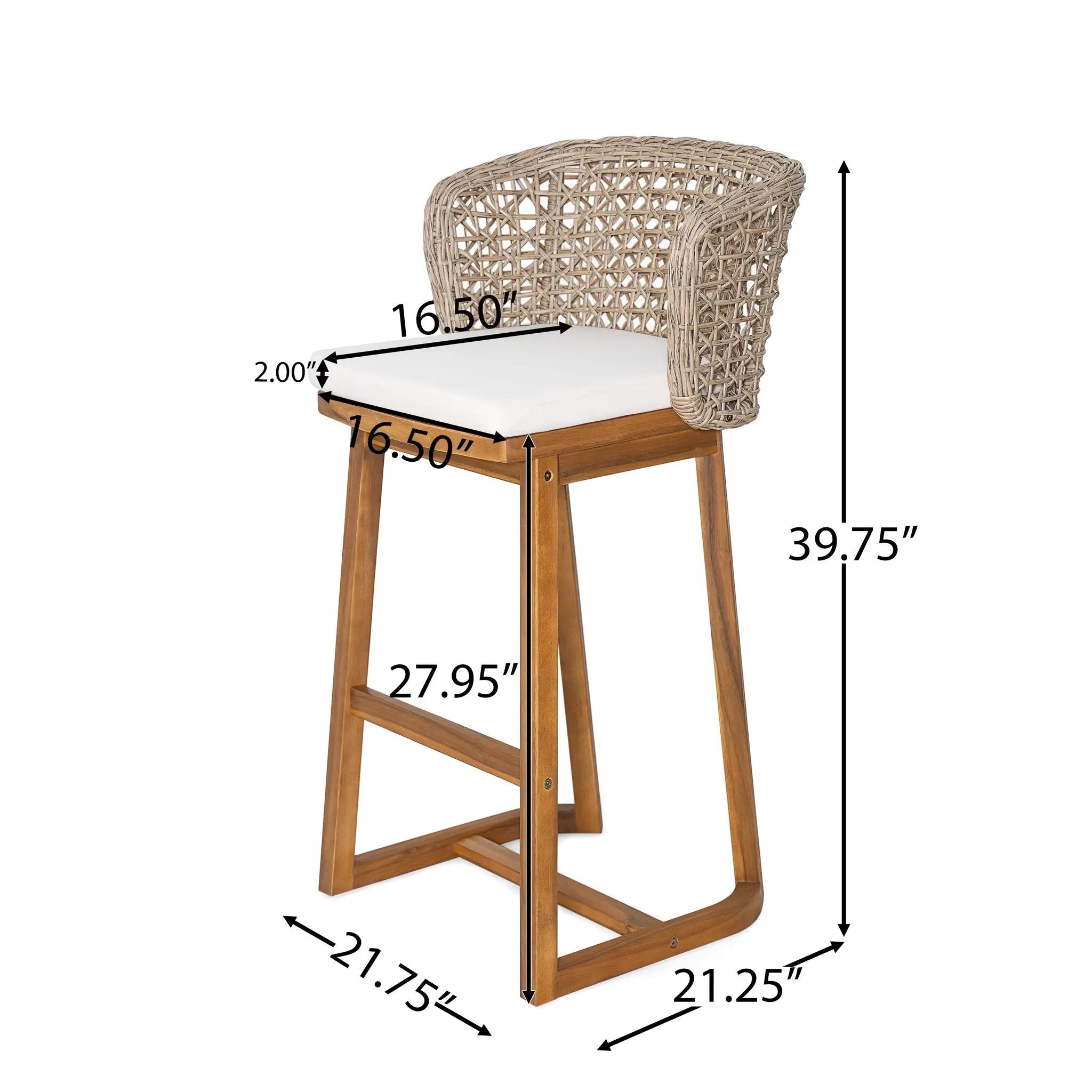 Outdoor Acacia Wood Bar Stools (Set of 2) by HouseOfZazla