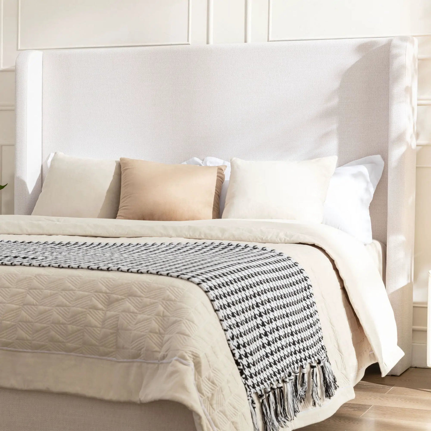 Hayden - Upholstered Wingback Bed With Tall Headboard by Unique Piece Furniture