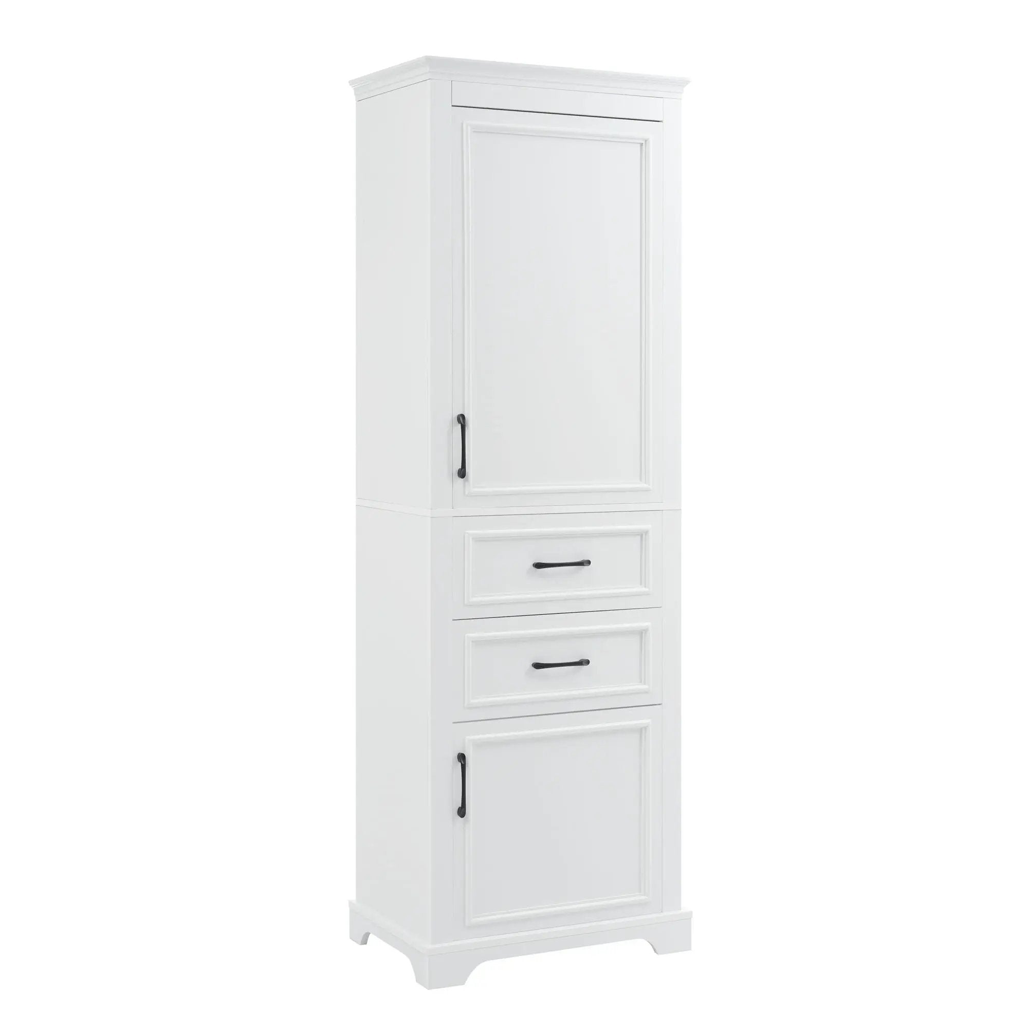 Freestanding Bathroom Vanity Tall With Damping Hinge Doors, Adjustable Shelves - White by HouseOfZazla