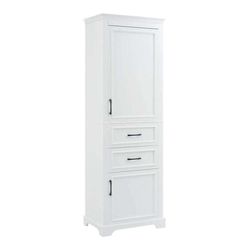 Freestanding Bathroom Vanity Tall With Damping Hinge Doors, Adjustable Shelves - White by HouseOfZazla