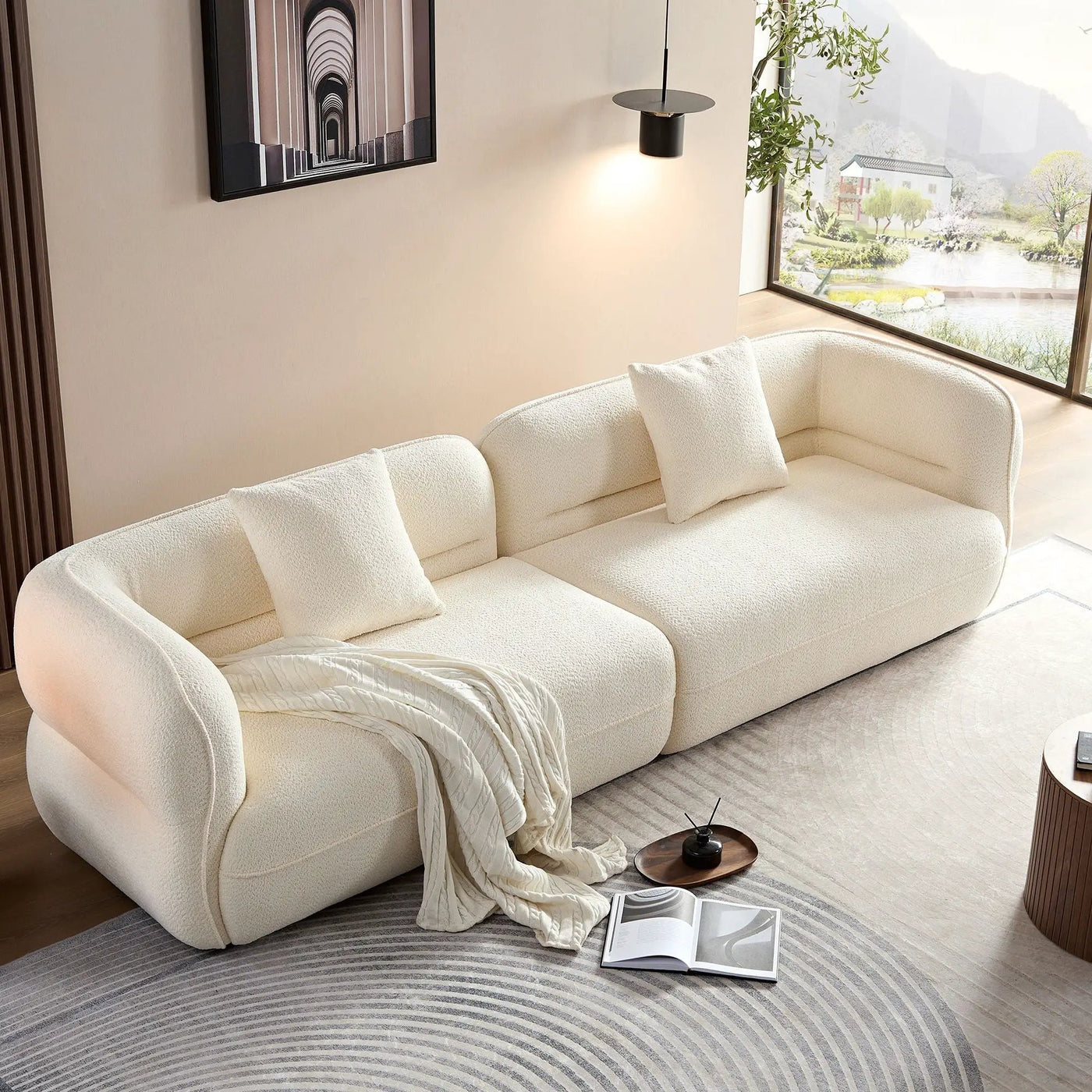 Sectional Sofa With Durable Fabric, Solid Wood Frame, And High Density Sponge Fill by HouseOfZazla