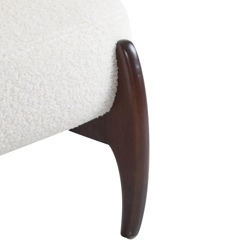 Modern Boucle Lounge Chair With Solid Wood Frame by HouseOfZazla