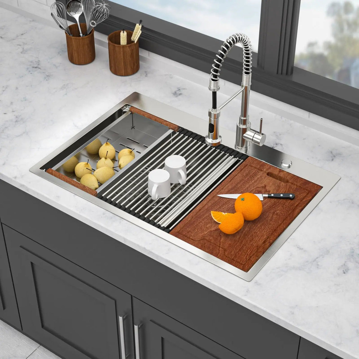 Topmount Drop In Kitchen Sink With Double Bowl Design by HouseOfZazla