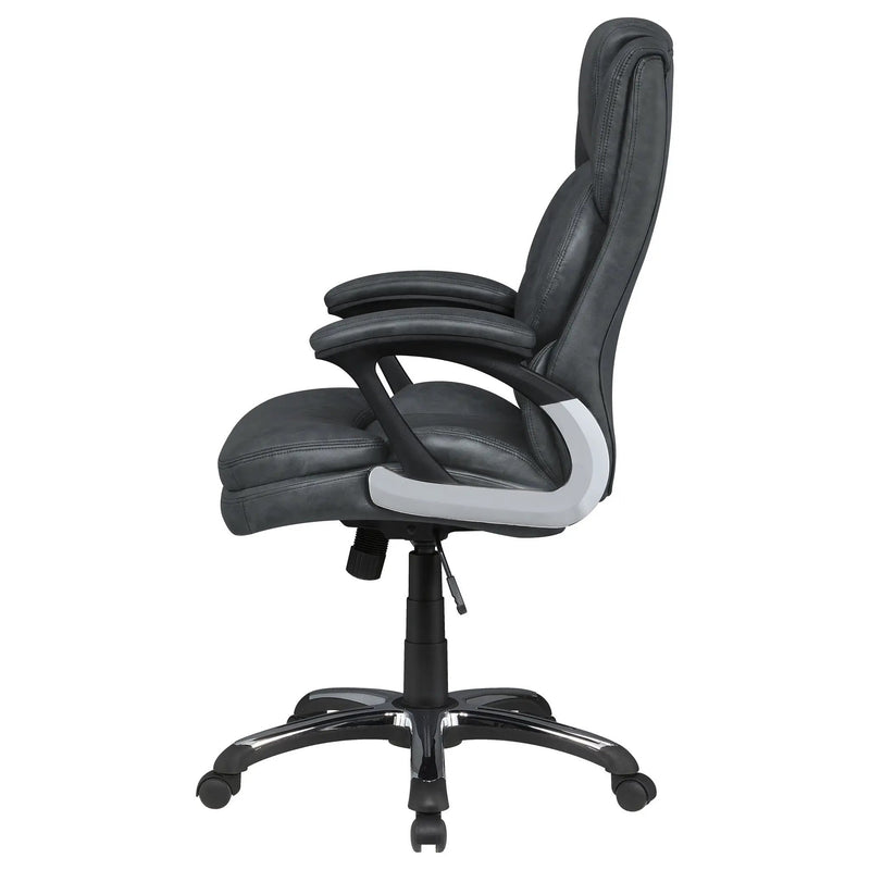 Stanton - Upholstered Adjustable Chair With Padded Arms And Adjustable Height - Gray by HouseOfZazla