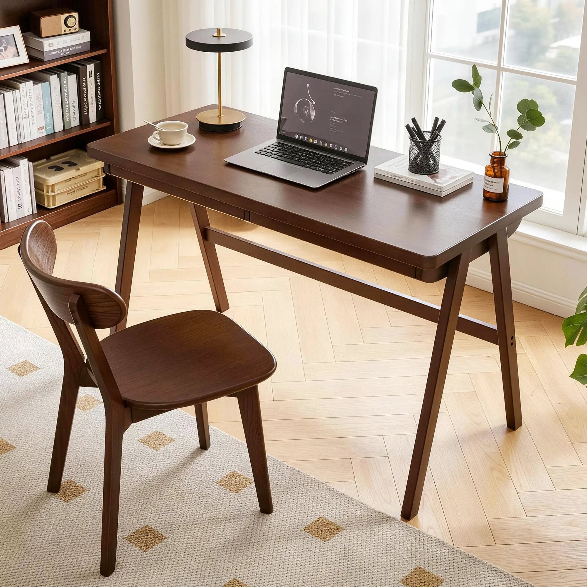 100% Solid Rubber Wood Computer Desk, Retro by HouseOfZazla