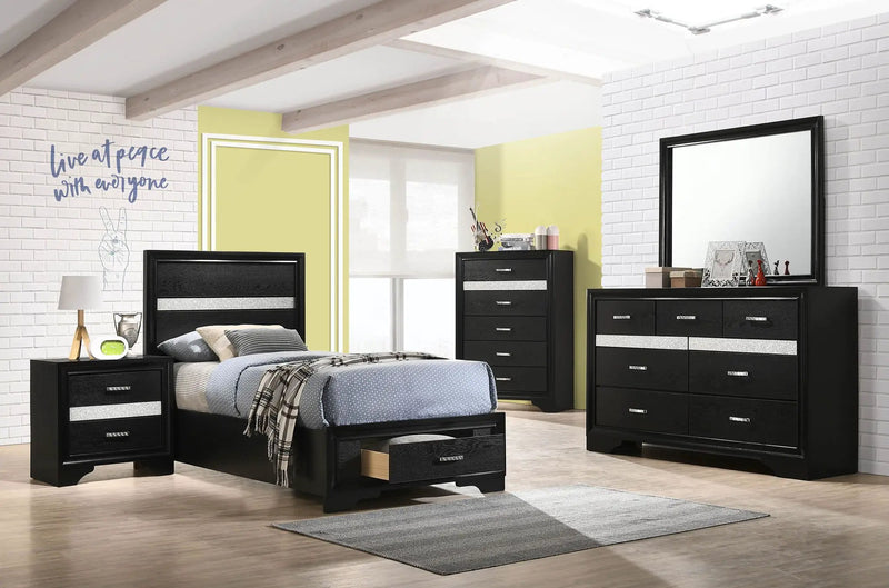 Miranda 5-piece Twin Bedroom Set Black by Unique Piece Furniture