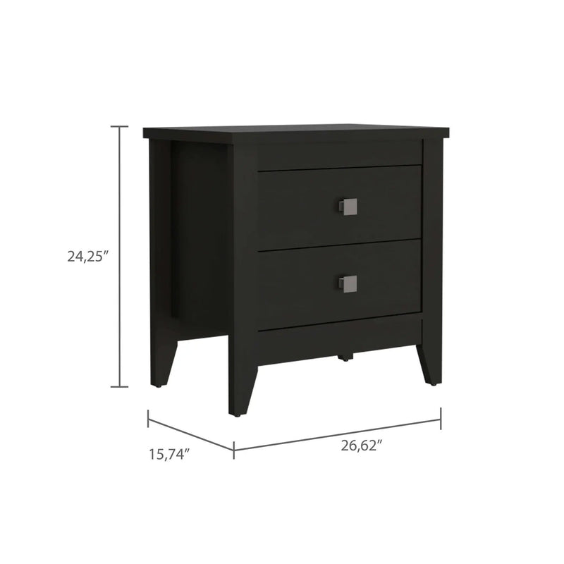 Breeze Four-Legged Modern Bedroom Nightstand with Two Drawers by HouseOfZazla