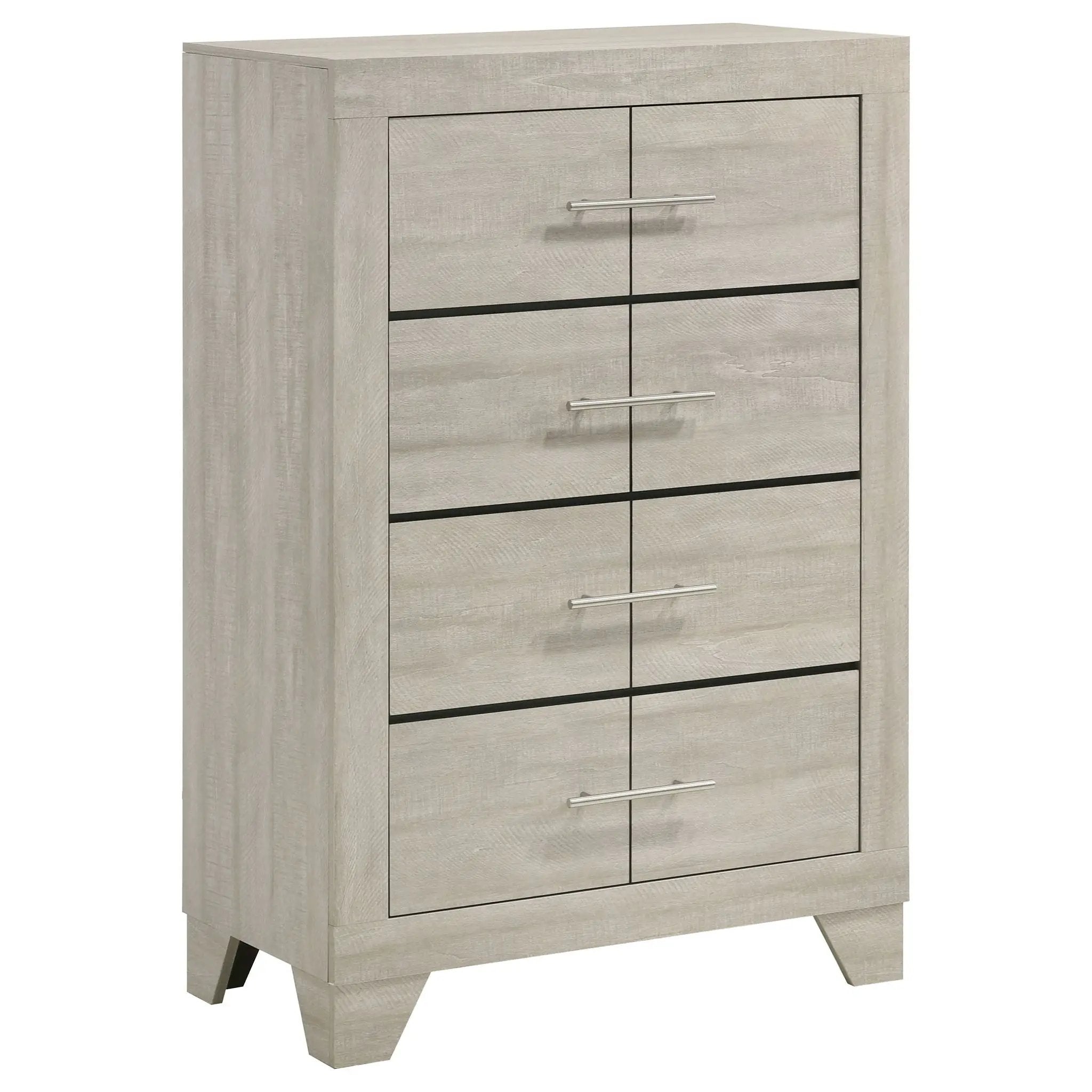 Trenton 4-drawer Bedroom Chest of Drawers Rustic Cream by Unique Piece Furniture