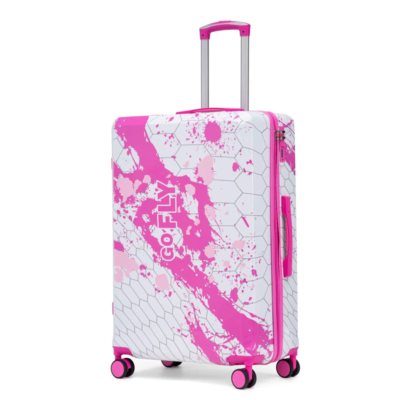 28 Inch PC Spinner Wheel Luggage - Pink by HouseOfZazla