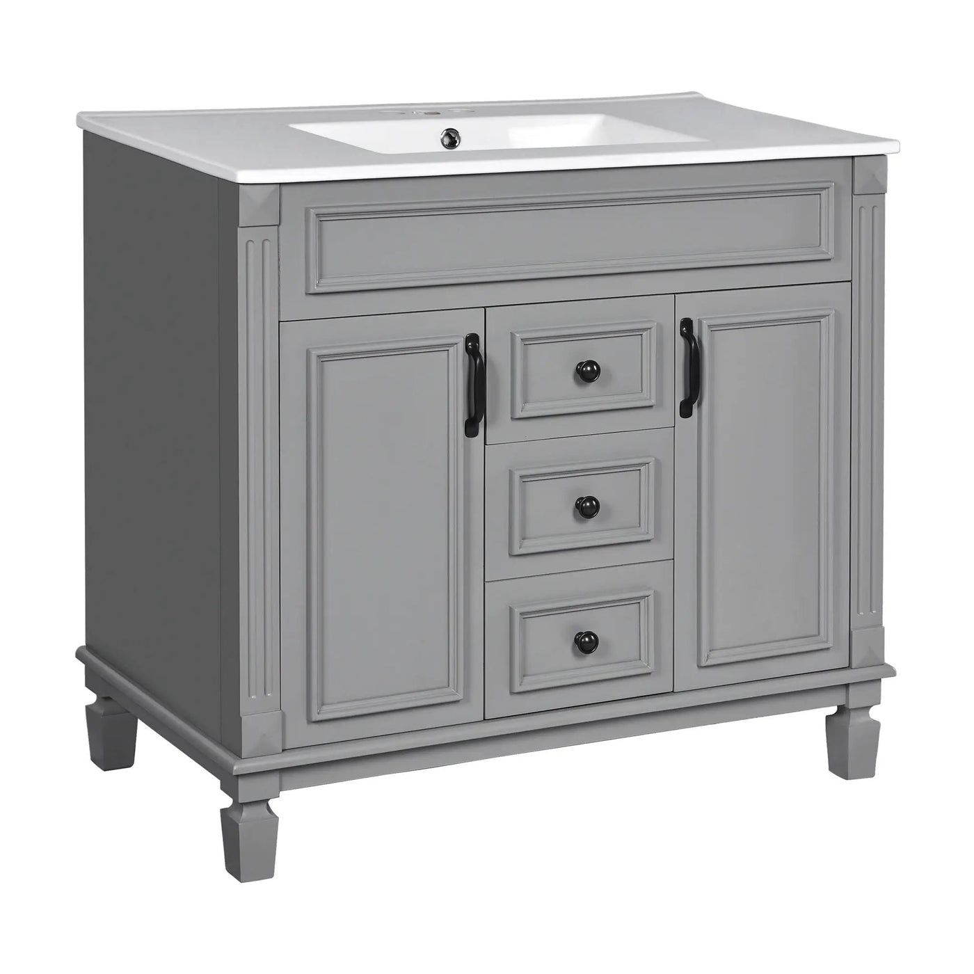 Bathroom Vanity With Top Sink, Basin On Cabinet With 2 Soft Closing Doors And 2 Drawers by Unique Piece Furniture