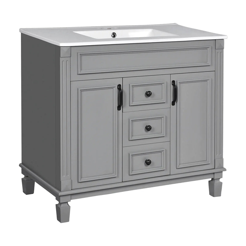 Bathroom Vanity With Top Sink and Soft-Closing Storage by HouseOfZazla