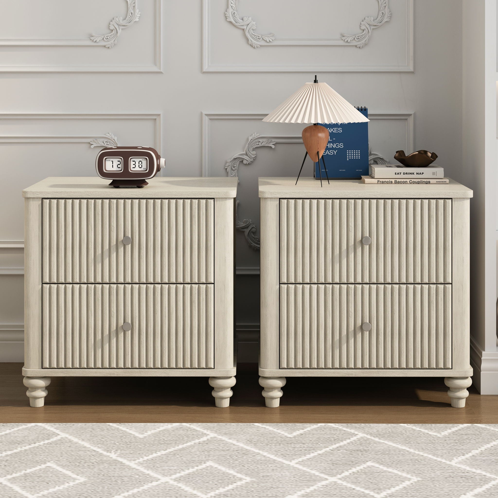 Fluted Nightstand With 3 Drawers by HouseOfZazla