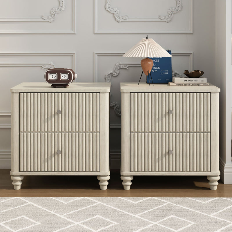 Fluted Nightstand With 3 Drawers by HouseOfZazla