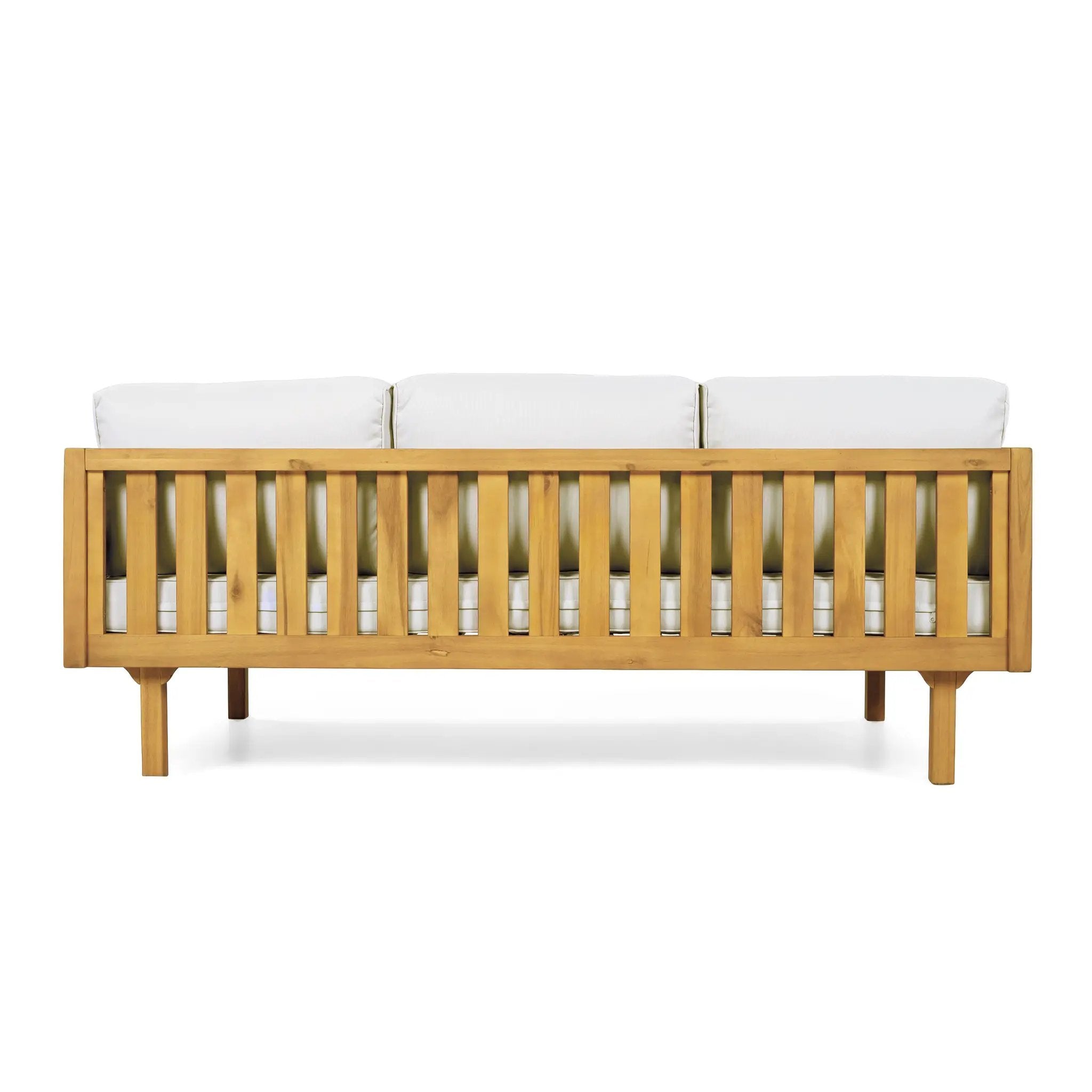 Three-Seater Outdoor Daybed - Acacia Wood Teak Finish Frame by HouseOfZazla