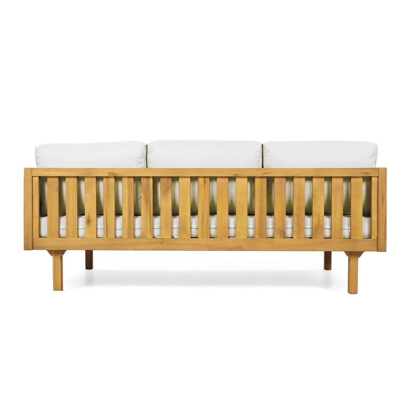 Three-Seater Outdoor Daybed - Acacia Wood Teak Finish Frame by HouseOfZazla